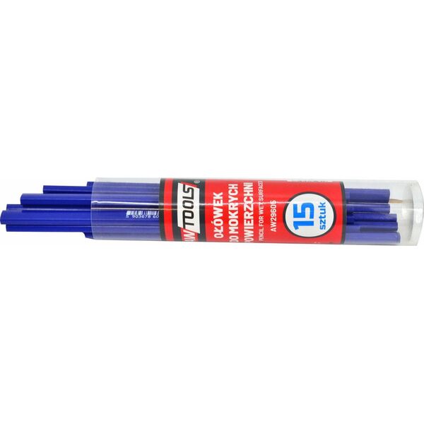 AWTools AWTOOLS OŁÓWEK STOLARSKI KB DO MOKRYCH POWIERZCHNI 15szt. NIEBIESKI 10362535 5903678603267