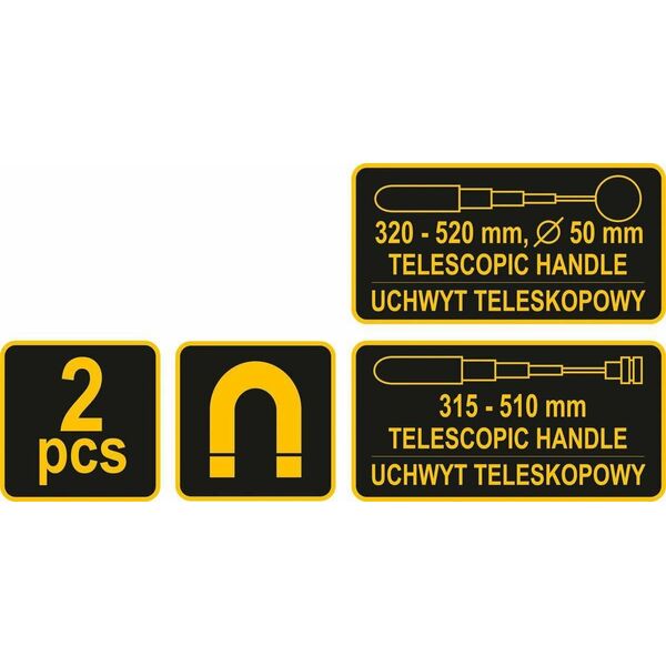 Vorel VOREL ZESTAW LUSTERKO INSPEKCYJNE Z MAGNESEM 2 CZ 10362892 5906083065644