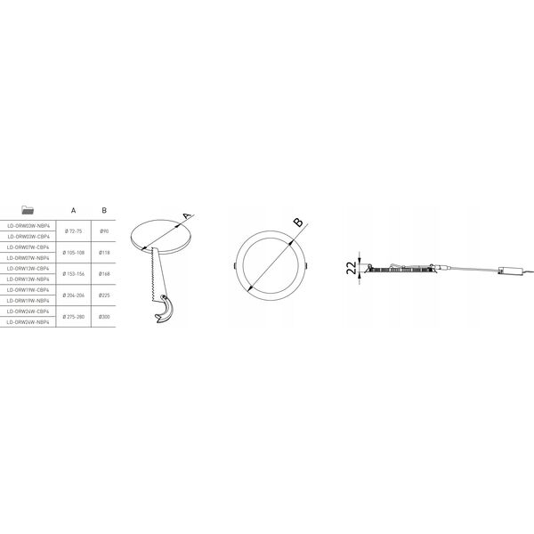 GTV Oprawa LED ORIS PLUS typu downlight,IP44,24W,2000lm,AC220-240V,50/60Hz,120,4000K,wpuszczana,biały 10375768 5902801266966