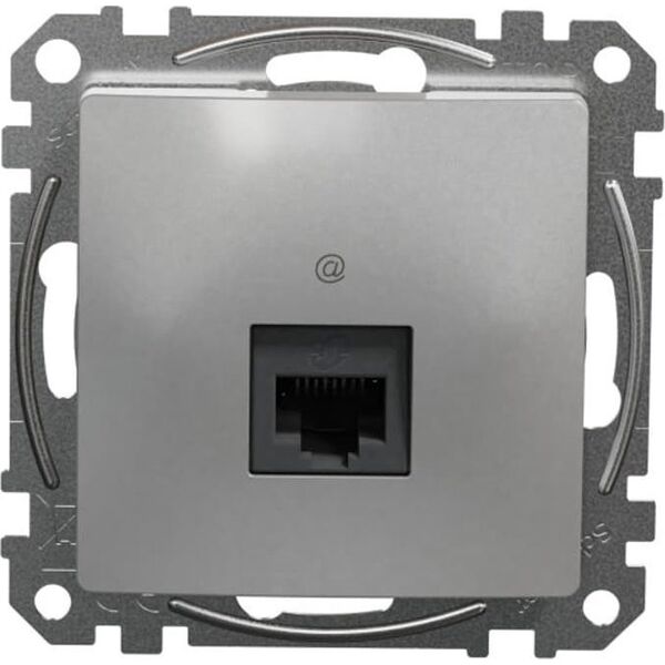 Schneider Electric Sedna Design Gniazdo komputerowe RJ45 kat.6 UTP srebrne aluminium SDD113461 10395003 3606481466808