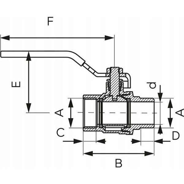 Ferro KFP11 ZAWÓR KUL. WODNY Z RĄCZKA 1/2'' NAKR-WKR, F-POWER // ZKW-15-WN-R-FER-POWER 10587613 5902194992121