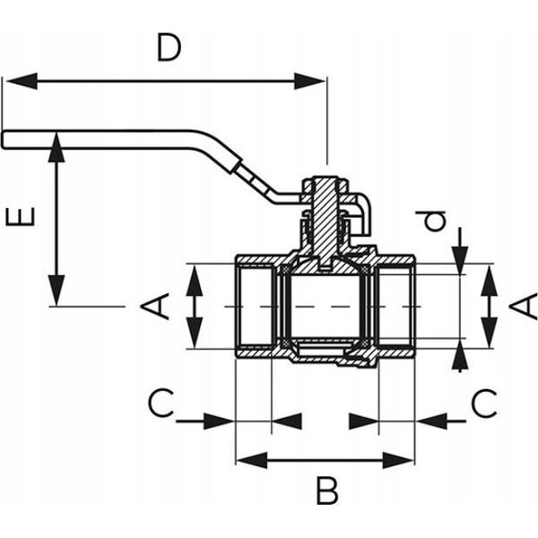 Ferro KFP2 ZAWÓR KUL. WODNY Z RĄCZKA 3/4'' NAKR-NAKR, F-POWER // ZKW-20-WW-R-FER-POWER 10587614 5902194992008