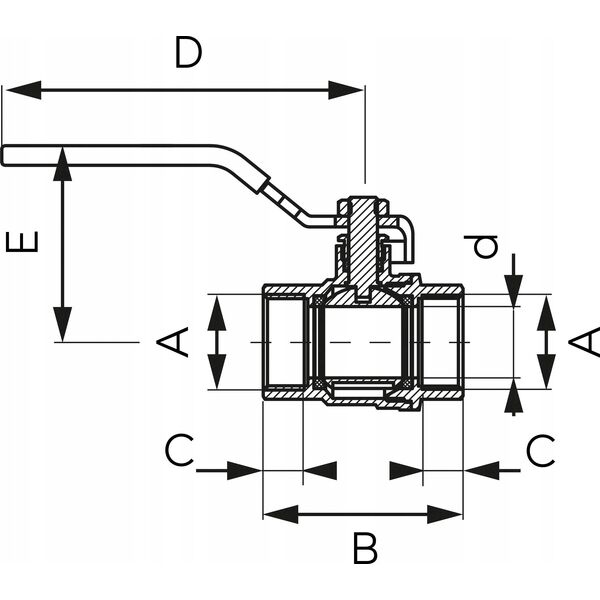 Ferro KFP6 ZAWÓR KUL. WODNY Z RĄCZKA 2" NAKR-NAKR, F-POWER // ZKW-50-WW-R-FER-POWER 10587620 5902194992060