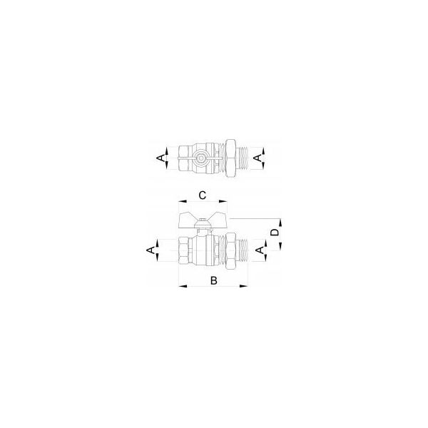 Hydroland ZAWÓR KULOWY WODNY ŚRUBUNEK MOTYL 3/4"" TYTAN W/S // ZKW-20-WS-M-H-TYTAN 10587973 5900308734308