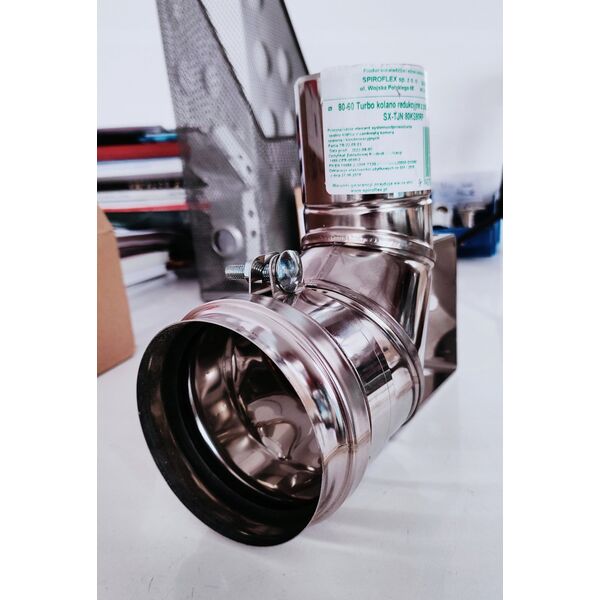 SpiroFlex 80-60 TURBO KOLANO REDUKCYJNE (N) 90 Z PODSTAWKĄ// RSK.SX-TJN80KS90RP 10599595 5907520972419