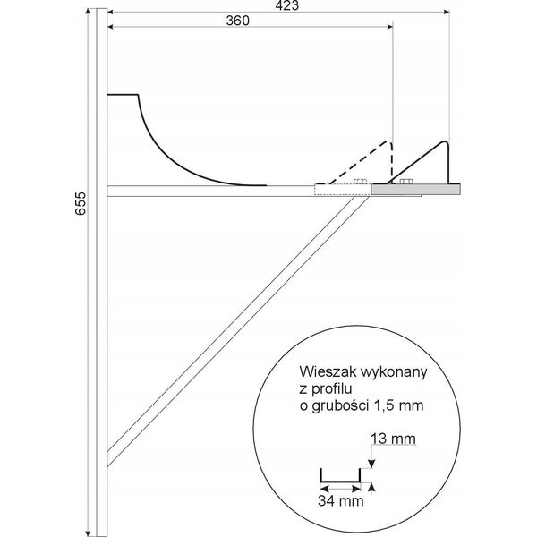Hydroland WIESZAK/WSPORNIK DO NACZYNIA WYR. REGULOWANY W-Z-R// OG.WIESZAK 10599939 5900308734735
