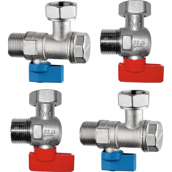Top-Therm Uniwersalny zestaw zaworów kątowych do kotłów gazowych z filtrami ( 2 szt. 1/2"+ 2szt. 3/4" ) 10600139 5907558207002