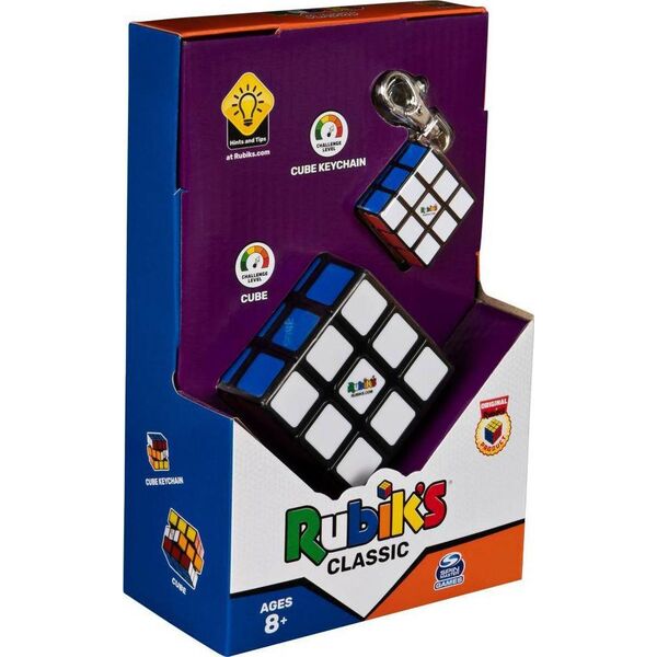 Spin Master Kostka Rubika 3x3 oraz brelok. Zestaw Rubik's Classic 6064011 Spin Master 10674019 778988420003