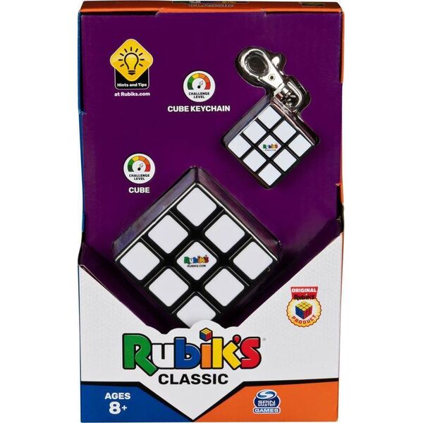Spin Master Kostka Rubika 3x3 oraz brelok. Zestaw Rubik's Classic 6064011 Spin Master 10674019 778988420003