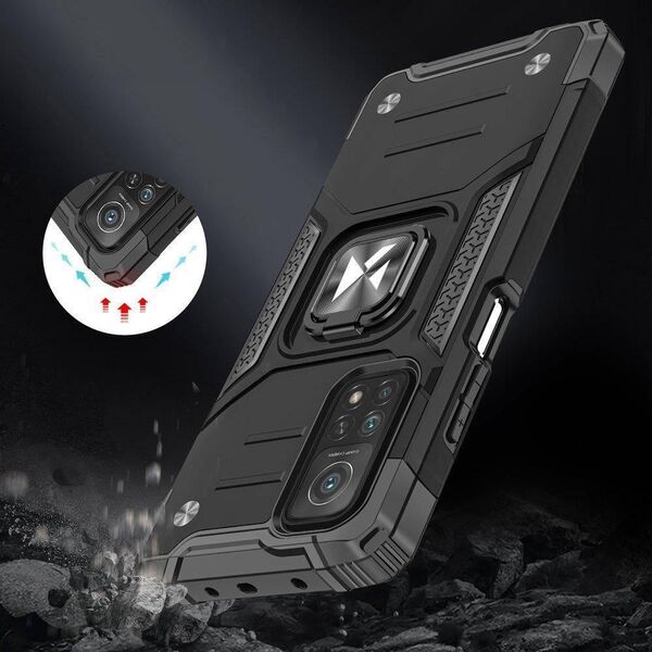 Wozinsky Wozinsky Ring Armor pancerne hybrydowe etui pokrowiec + magnetyczny uchwyt Samsung Galaxy A03s niebieski 10757550 9145576243244