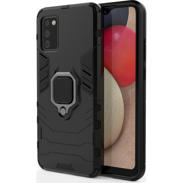 Wozinsky Ring Armor pancerne hybrydowe etui pokrowiec + magnetyczny uchwyt Samsung Galaxy A03s (166,5) czarny 10757554 9145576245118