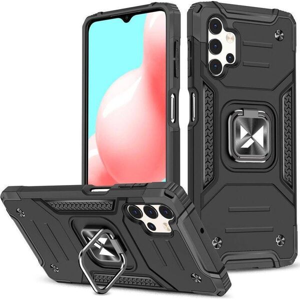 Wozinsky Wozinsky Ring Armor pancerne hybrydowe etui pokrowiec + magnetyczny uchwyt Samsung Galaxy A73 czarny 10757561 9145576243602