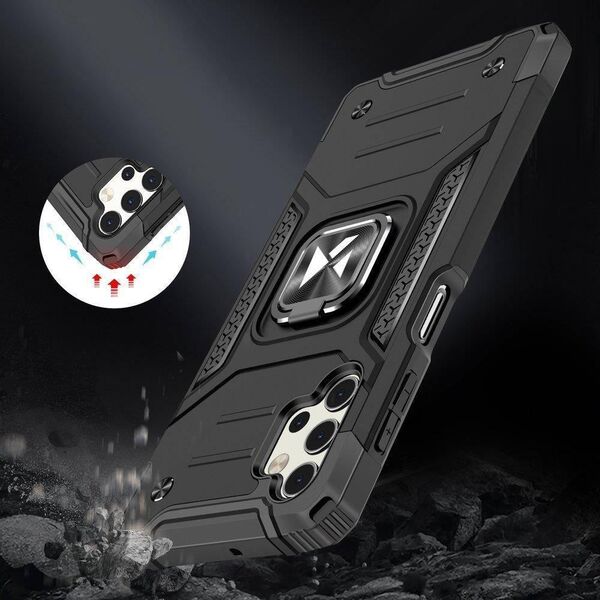 Wozinsky Wozinsky Ring Armor pancerne hybrydowe etui pokrowiec + magnetyczny uchwyt Samsung Galaxy A73 czerwony 10757573 9145576243589