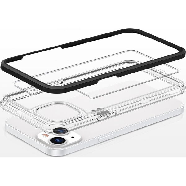 Hurtel Clear 3in1 etui do iPhone 13 mini żelowy pokrowiec z ramką czarny 10757581 9145576242452