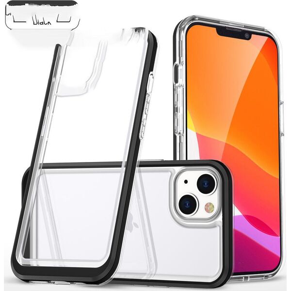 Hurtel Clear 3in1 etui do iPhone 13 mini żelowy pokrowiec z ramką czarny 10757581 9145576242452