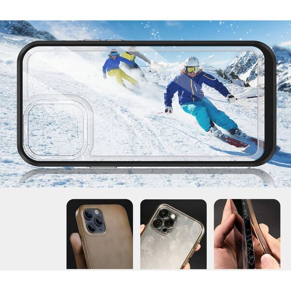 Hurtel Clear 3in1 etui do iPhone 13 Pro żelowy pokrowiec z ramką czarny 10757582 9145576242513
