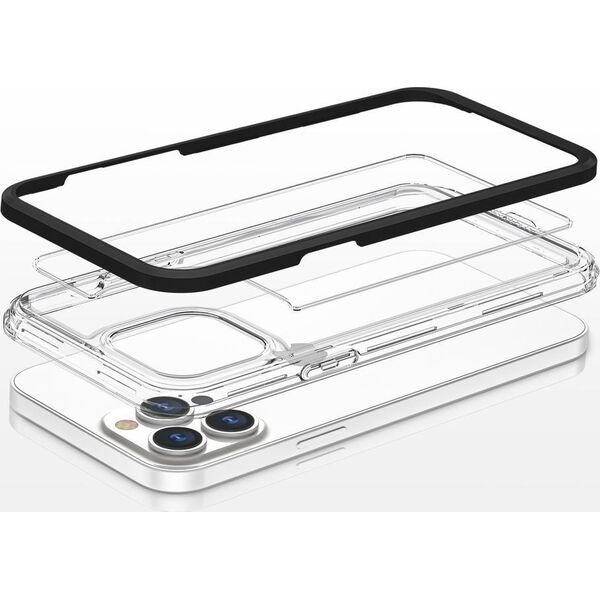 Hurtel Clear 3in1 etui do iPhone 13 Pro żelowy pokrowiec z ramką czarny 10757582 9145576242513
