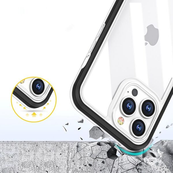 Hurtel Clear 3in1 etui do iPhone 13 Pro żelowy pokrowiec z ramką czarny 10757582 9145576242513