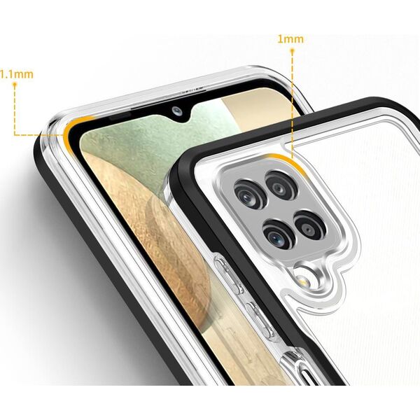 Hurtel Clear 3in1 etui do Samsung Galaxy A22 4G żelowy pokrowiec z ramką czarny 10757590 9145576242636