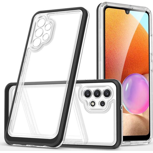 Hurtel Clear 3in1 etui do Samsung Galaxy A32 5G żelowy pokrowiec z ramką czarny 10757591 9145576242698