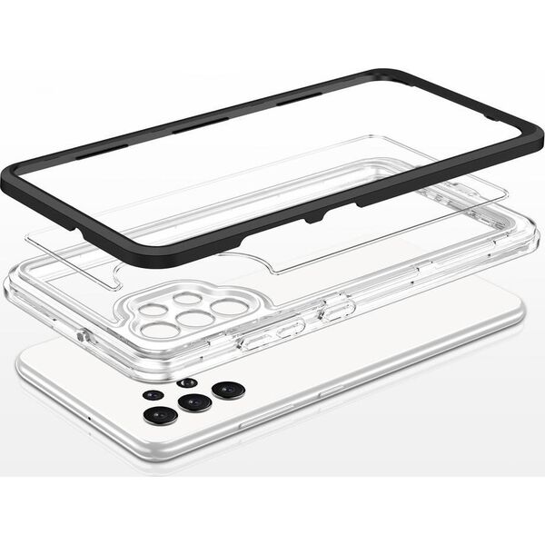 Hurtel Clear 3in1 etui do Samsung Galaxy A32 5G żelowy pokrowiec z ramką czarny 10757591 9145576242698