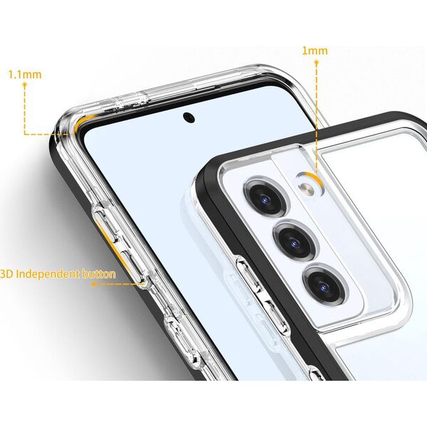 Hurtel Clear 3in1 etui do Samsung Galaxy S21+ 5G (S21 Plus 5G) żelowy pokrowiec z ramką czarny 10757595 9145576242841