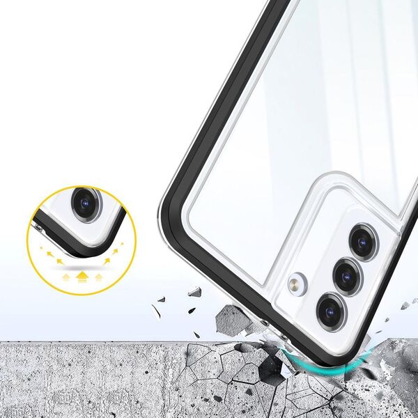 Hurtel Clear 3in1 etui do Samsung Galaxy S21+ 5G (S21 Plus 5G) żelowy pokrowiec z ramką czarny 10757595 9145576242841
