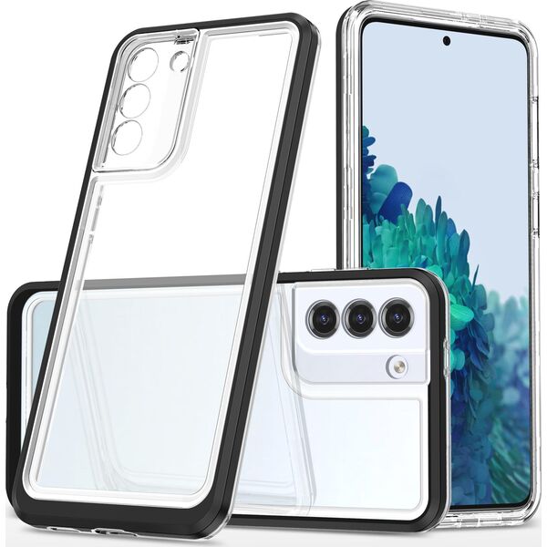Hurtel Clear 3in1 etui do Samsung Galaxy S22+ (S22 Plus) żelowy pokrowiec z ramką czarny 10757599 9145576242995