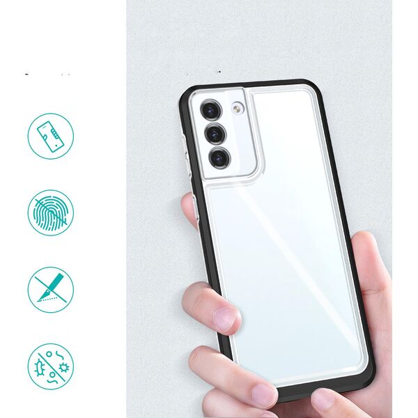 Hurtel Clear 3in1 etui do Samsung Galaxy S22+ (S22 Plus) żelowy pokrowiec z ramką czarny 10757599 9145576242995