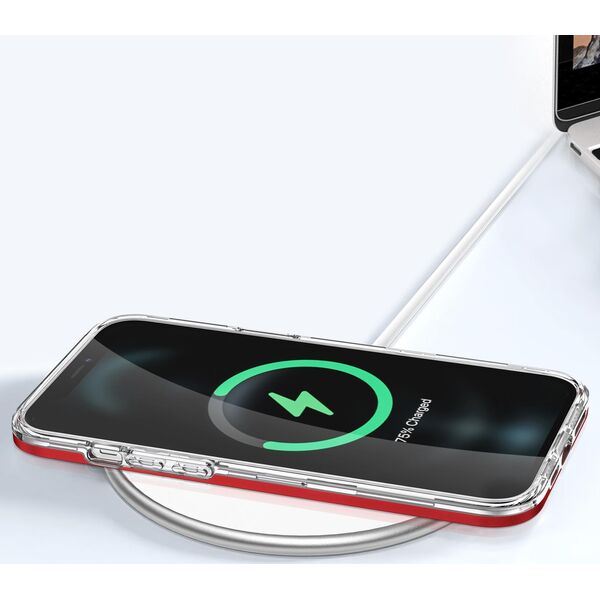Hurtel Clear 3in1 etui do iPhone 11 Pro Max żelowy pokrowiec z ramką czerwony 10757612 9145576242322