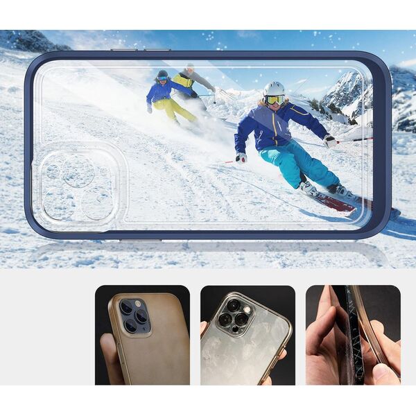 Hurtel Clear 3in1 etui do iPhone 11 Pro Max żelowy pokrowiec z ramką niebieski 10757614 9145576242315