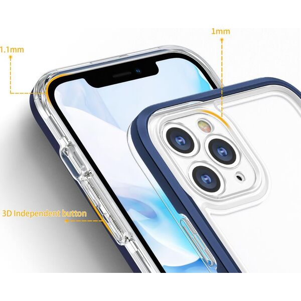 Hurtel Clear 3in1 etui do iPhone 11 Pro Max żelowy pokrowiec z ramką niebieski 10757614 9145576242315