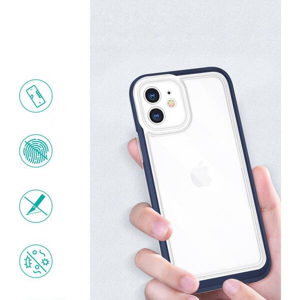 Hurtel Clear 3in1 etui do iPhone 12 żelowy pokrowiec z ramką niebieski 10757616 9145576242377