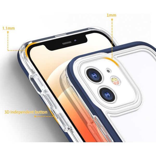 Hurtel Clear 3in1 etui do iPhone 12 żelowy pokrowiec z ramką niebieski 10757616 9145576242377