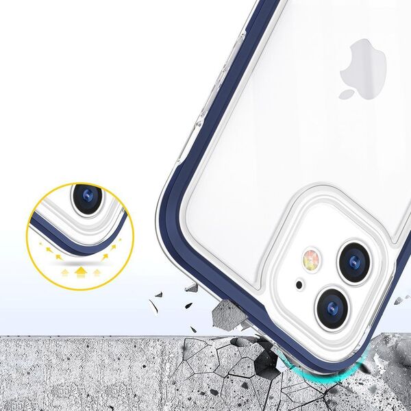 Hurtel Clear 3in1 etui do iPhone 12 żelowy pokrowiec z ramką niebieski 10757616 9145576242377