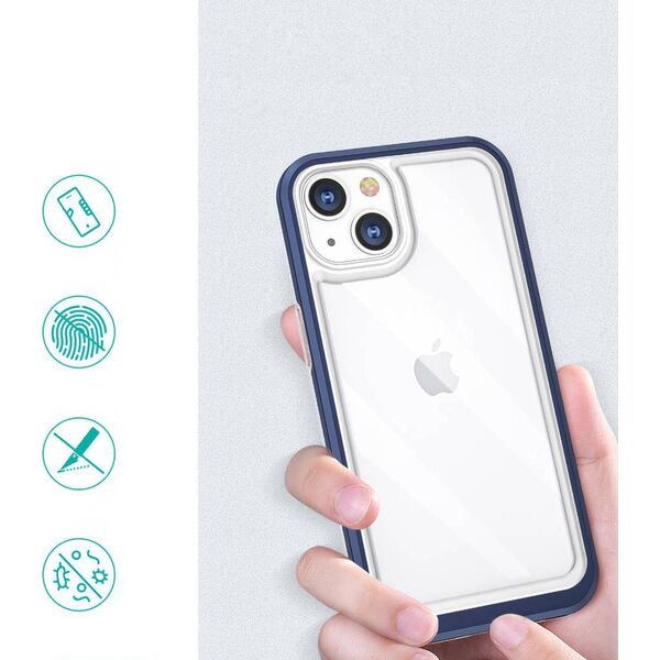 Hurtel Clear 3in1 etui do iPhone 13 żelowy pokrowiec z ramką niebieski 10757620 9145576242490