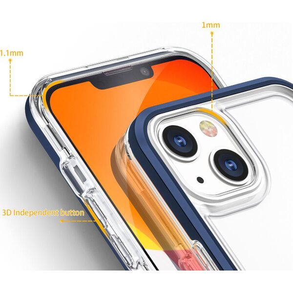 Hurtel Clear 3in1 etui do iPhone 13 żelowy pokrowiec z ramką niebieski 10757620 9145576242490