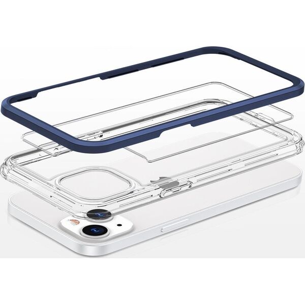 Hurtel Clear 3in1 etui do iPhone 13 żelowy pokrowiec z ramką niebieski 10757620 9145576242490