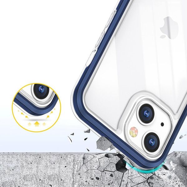 Hurtel Clear 3in1 etui do iPhone 13 żelowy pokrowiec z ramką niebieski 10757620 9145576242490