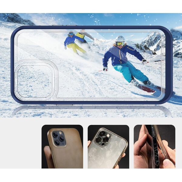 Hurtel Clear 3in1 etui do iPhone 13 Pro żelowy pokrowiec z ramką niebieski 10757625 9145576242520