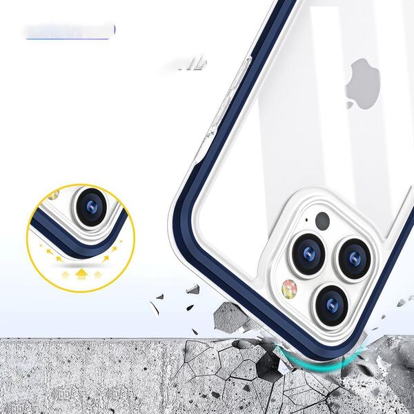 Hurtel Clear 3in1 etui do iPhone 13 Pro żelowy pokrowiec z ramką niebieski 10757625 9145576242520