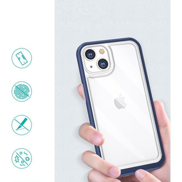Hurtel Clear 3in1 etui do iPhone 13 mini żelowy pokrowiec z ramką niebieski 10757626 9145576242469