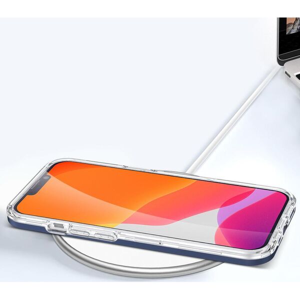 Hurtel Clear 3in1 etui do iPhone 13 mini żelowy pokrowiec z ramką niebieski 10757626 9145576242469