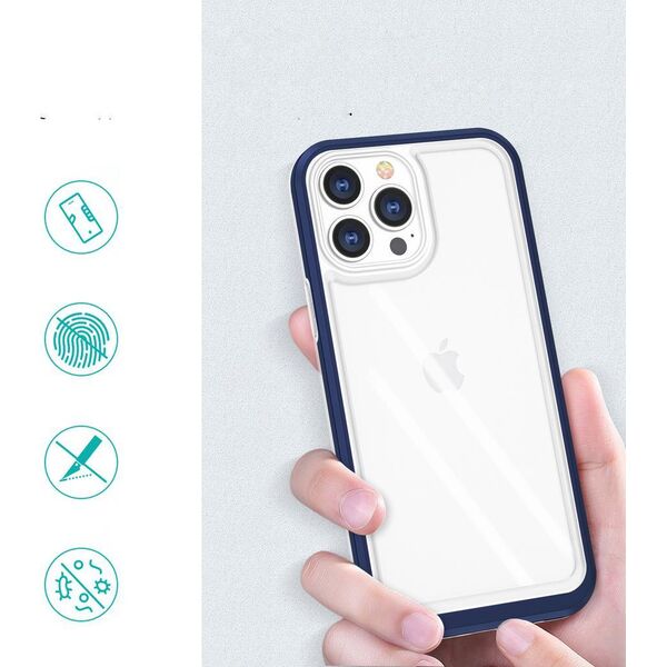 Hurtel Clear 3in1 etui do iPhone 13 Pro Max żelowy pokrowiec z ramką niebieski 10757627 9145576242551
