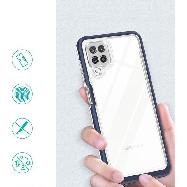 Hurtel Clear 3in1 etui do Samsung Galaxy A12 5G żelowy pokrowiec z ramką niebieski 10757629 9145576242582