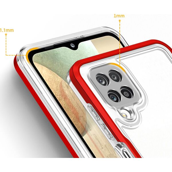 Hurtel Clear 3in1 etui do Samsung Galaxy A12 5G żelowy pokrowiec z ramką czerwony 10757630 9145576242599
