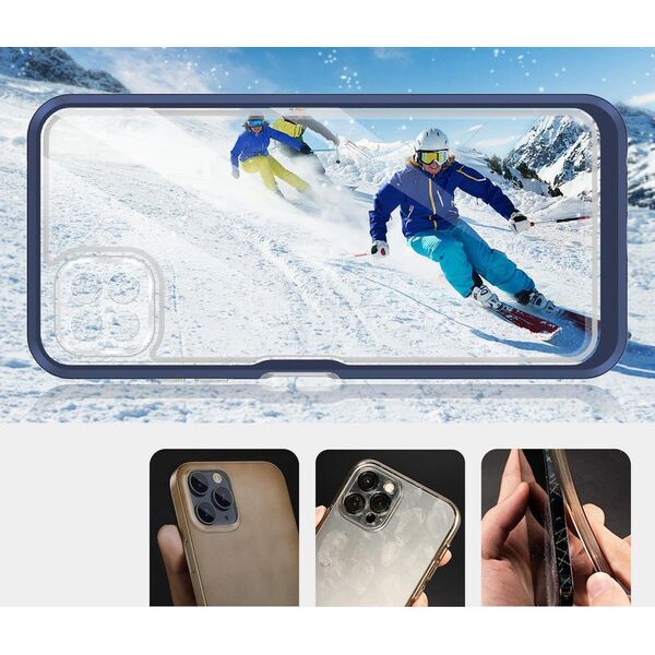Hurtel Clear 3in1 etui do Samsung Galaxy A22 5G żelowy pokrowiec z ramką niebieski 10757631 9145576242612
