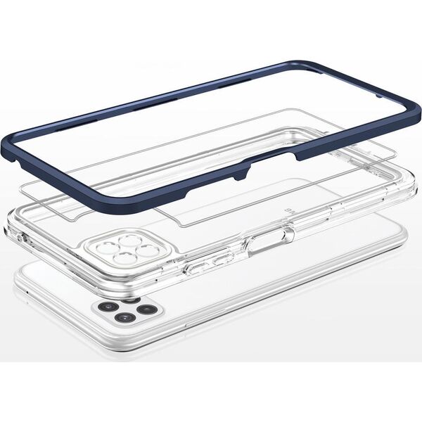 Hurtel Clear 3in1 etui do Samsung Galaxy A22 5G żelowy pokrowiec z ramką niebieski 10757631 9145576242612