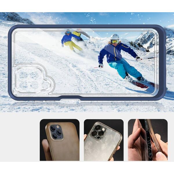 Hurtel Clear 3in1 etui do Samsung Galaxy A22 4G żelowy pokrowiec z ramką niebieski 10757634 9145576242643