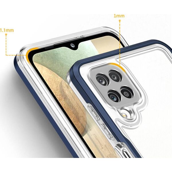 Hurtel Clear 3in1 etui do Samsung Galaxy A22 4G żelowy pokrowiec z ramką niebieski 10757634 9145576242643